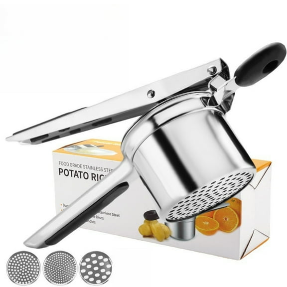 Potato Ricer,Ricer For Mashed Potatoes,Heavy Duty Potato Masher With 3 Interchangeable Discs,Potato Ricer Stainless Steel For Fluffy Mashed Potato,Spaetzle Maker,Potato Press,Passatelli Maker