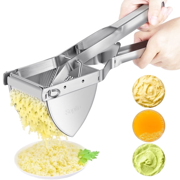 Sopito Potato Ricer, Stainless Steel Non-Slip Grip Mashed Potato Ricer for Commercial and Home Use 11.5" x 3.2" x 4"