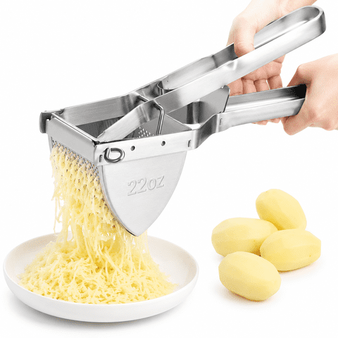 Potato Ricer Stainless Steel, Large 22oz Ricer for Mashed Potatoes, Potato Masher Ricer with Non-Slip Grip for Potatoes, Vegetables, Baby Food and Meal Prep