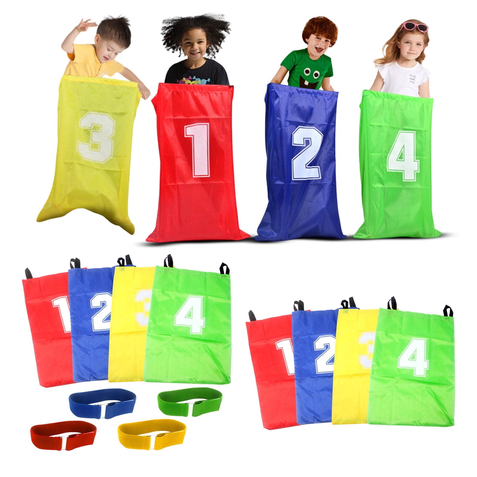 Potato Sack Race Bags for Student, Outdoor Carnival Games with Handles, Backyard Party Games for Family Field Day Activities