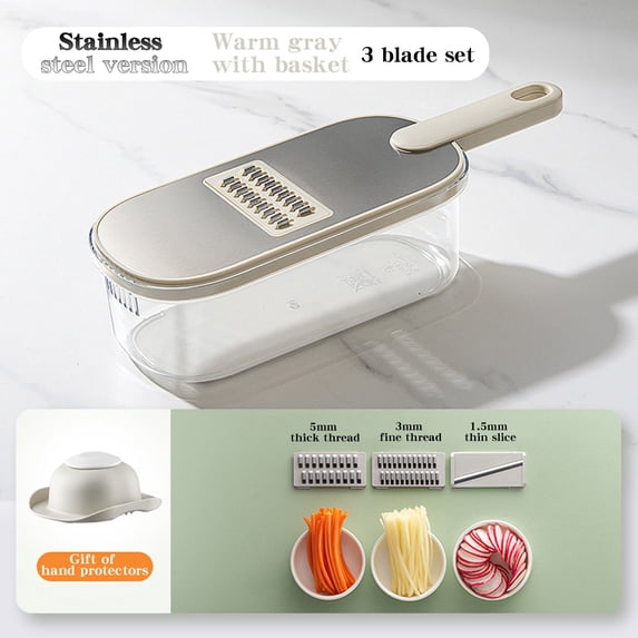 Potato Shredder Vegetable Slicer - Stainless Steel, Hygienic Design, Easy-Clean Kitchen Tool, Ergonomic Grip, Multi-Blade Precision Cutter
