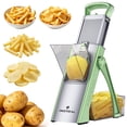 thumbnail image 1 of ONCE FOR ALL Potato Slicer and French Fry Cutter, Adjustable Thickness Mandoline Vegetable Cutter for Homemade Fries, Potato Chips, Slices and Cubes, Stainless Steel Kitchen Food Prep Tool, 1 of 10