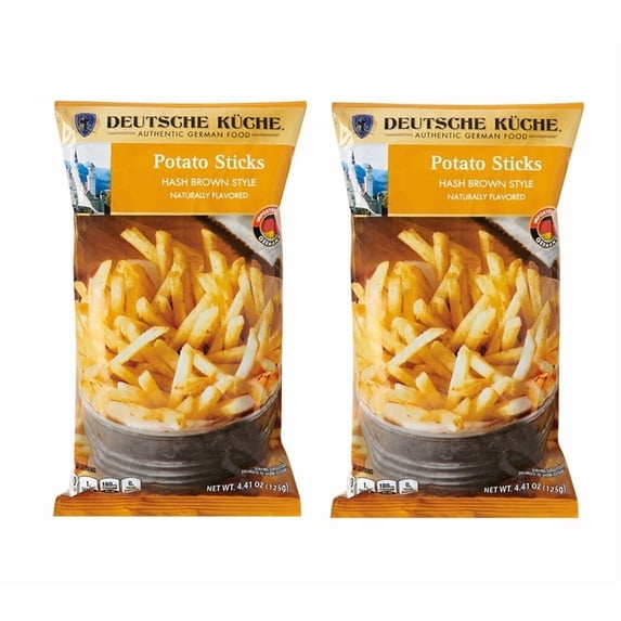 Potato Sticks Hash Brown Style Authentic German Food, Naturally Flavored, Deutsche Kuche, 4.41oz/125g – Pack of 2