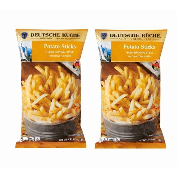 Potato Sticks Hash Brown Style Authentic German Food, Naturally Flavored, Deutsche Kuche, 4.41oz/125g Pack of 2