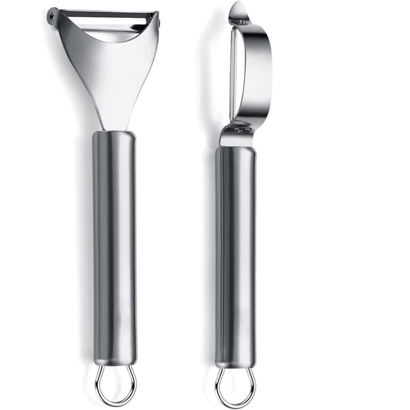 Asunby Potato vegetable and fruit peelers for kitchen, y-shaped and i-shaped quality stainless steel peelers, sharp blade and ergonomic non-slip easy-to-grip handle