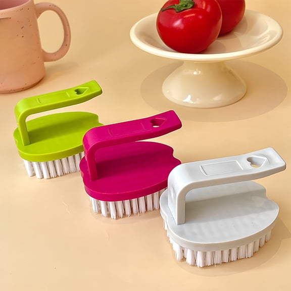 Potato and Vegetable Scrub Brush with Stiff Bristles for Cleaning Potatoes, Carrots, Fruits and Produce, Ergonomic Plastic Kitchen Scouring Brush