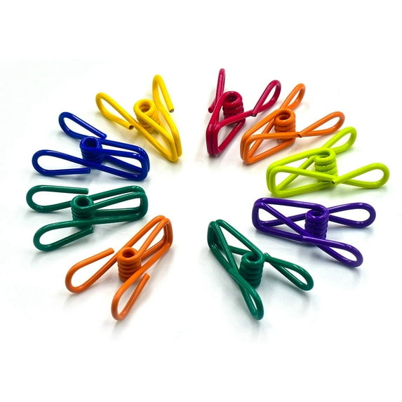 Potato chip clips, PVC-coated steel clips for food packaging, potato chip bags, clothing, and paper, 20-pack, 2-inch