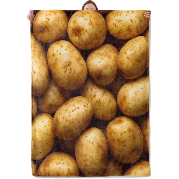 Potatoes Blanket, Fun Flannel Blanket Gifts for Women, Soft Warm Lightweight Potato Blankets for Living Room Home Decor 50" x 60"