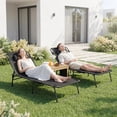 thumbnail image 1 of POTEBAN Set of 2 Folding Outdoor Lounge Chairs, 350lbs Heavy Duty Patio Recliner Chairs for Backyard, Lawn, Pool, Black, 1 of 8