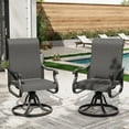 thumbnail image 1 of Poteban High Back Outdoor Dining Chairs Set of 2, All Weather Swivel Patio Chairs, Breathable Garden Outdoor Furniture for Backyard Deck, 1 of 10