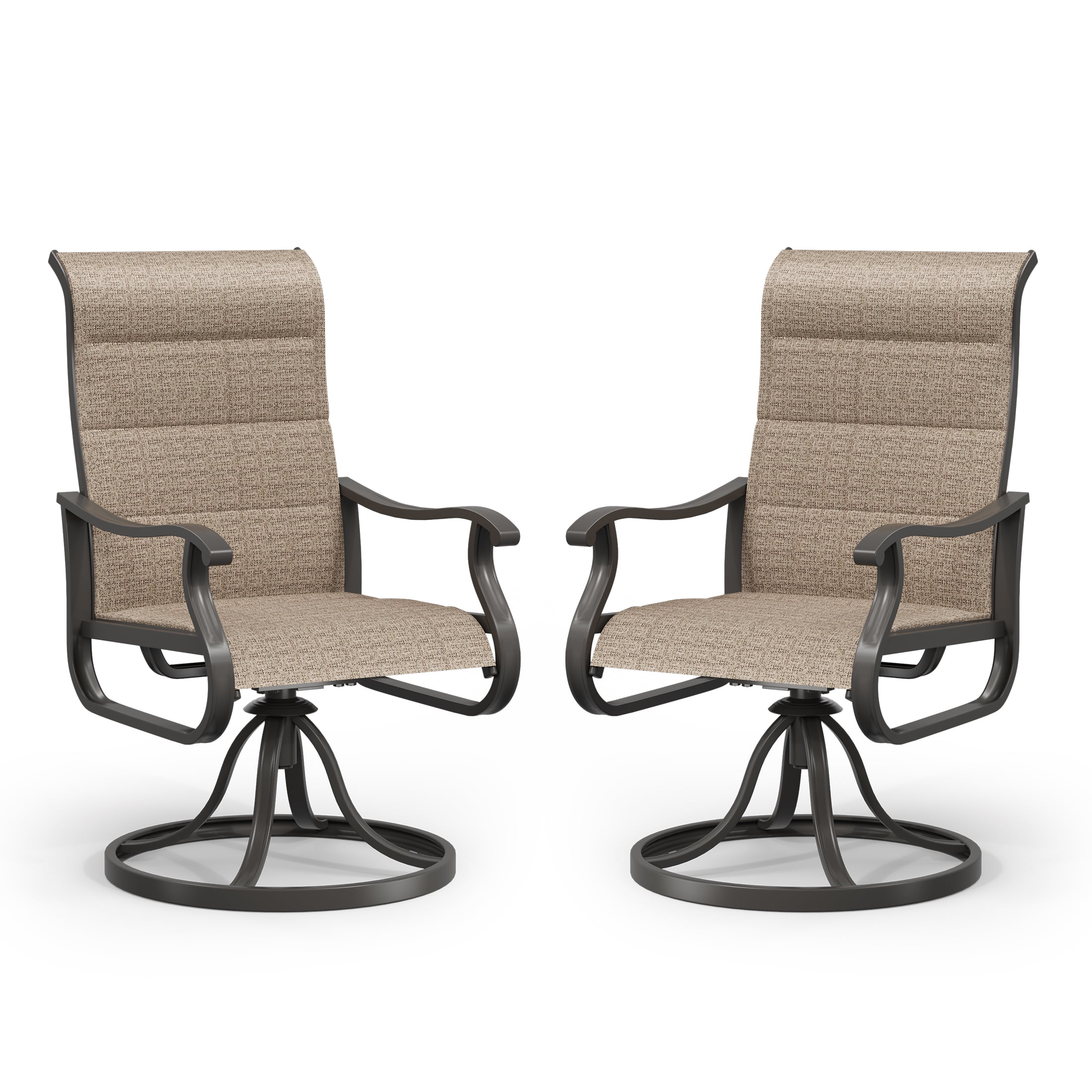 Outdoor Dining Chairs with Breathable Seat and Backrest for Backyard Porch Poolside-Set of 2 main image 0