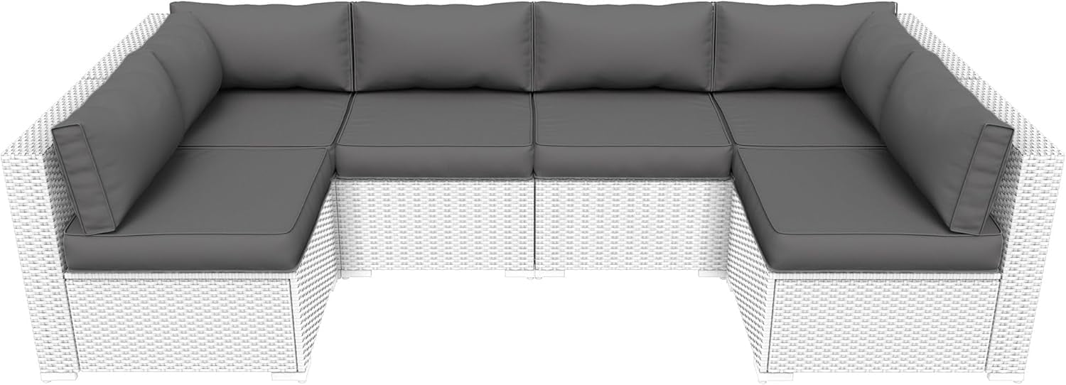 Poteban Outdoor Cushions for Patio Furniture Replacement, Waterproof Patio Furniture Cushions, Deep Seat Patio Cushions, Patio Seat Cushions for Outdoor Sectional (Grey)