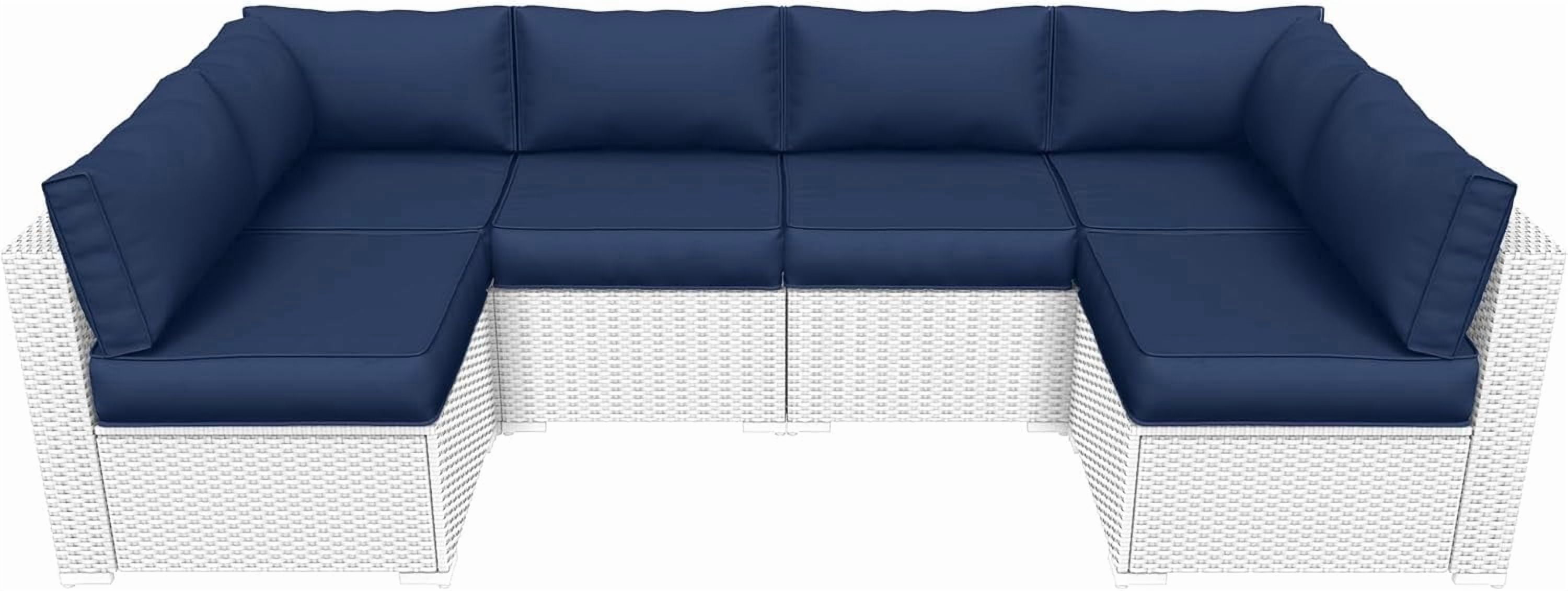 Poteban Outdoor Cushions for Patio Furniture Replacement, Waterproof Patio Furniture Cushions, Deep Seat Patio Cushions, Patio Seat Cushions for Outdoor Sectional (Navy Blue)