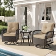 thumbnail image 1 of Poteban Outdoor Swivel Rocker Chairs, 3 Piece Patio Rocking Chairs with Padded Cushions Patio Bistro Furniture Set with Side Table for Porch Balcony Backyard, 1 of 10