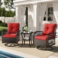 thumbnail image 1 of Poteban Outdoor Swivel Rocker Chairs, 3 Piece Patio Rocking Chairs with Padded Cushions Patio Bistro Furniture Set with Side Table for Porch Balcony Backyard, 1 of 11
