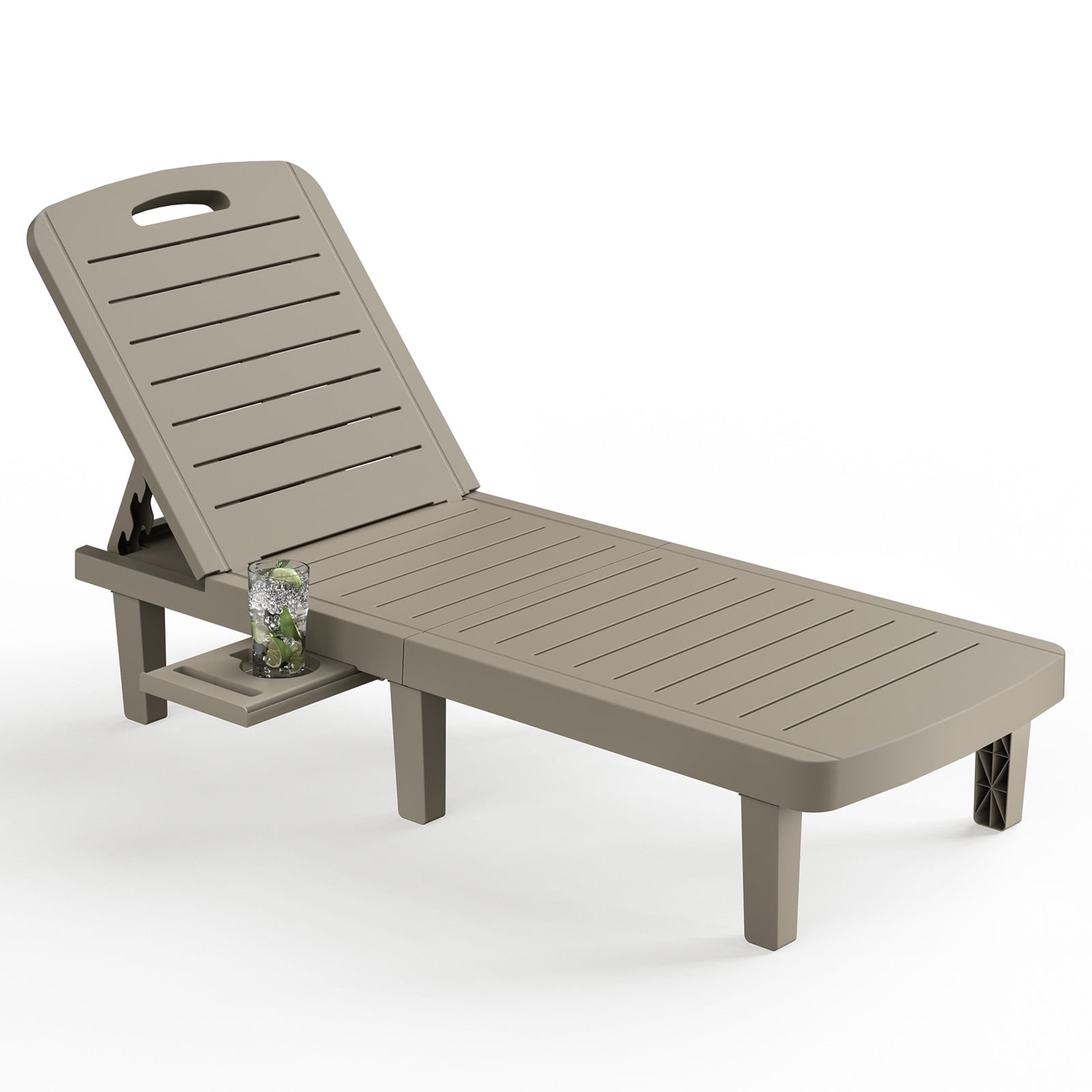 Poteban Oversized, Extra Widen Outdoor Lounge Chair with Cup Holder - Walmart.com