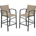Poteban Patio Bar Chairs Set of 2, Outdoor Bar Height Stools, Metal