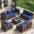 thumbnail image 1 of Poteban Patio Furniture Sets, Modular Rattan Outdoor Patio Sectional Furniture Sofa Set, Wicker Patio Conversation Set for Backyard,9PCS, 1 of 8