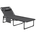 thumbnail image 1 of POTEBAN Heavy Duty Outdoor Lounge Chair, 350lbs Capacity Folding Recliner for Tanning & Pool, 1-Pack, Dark Gray, 1 of 6