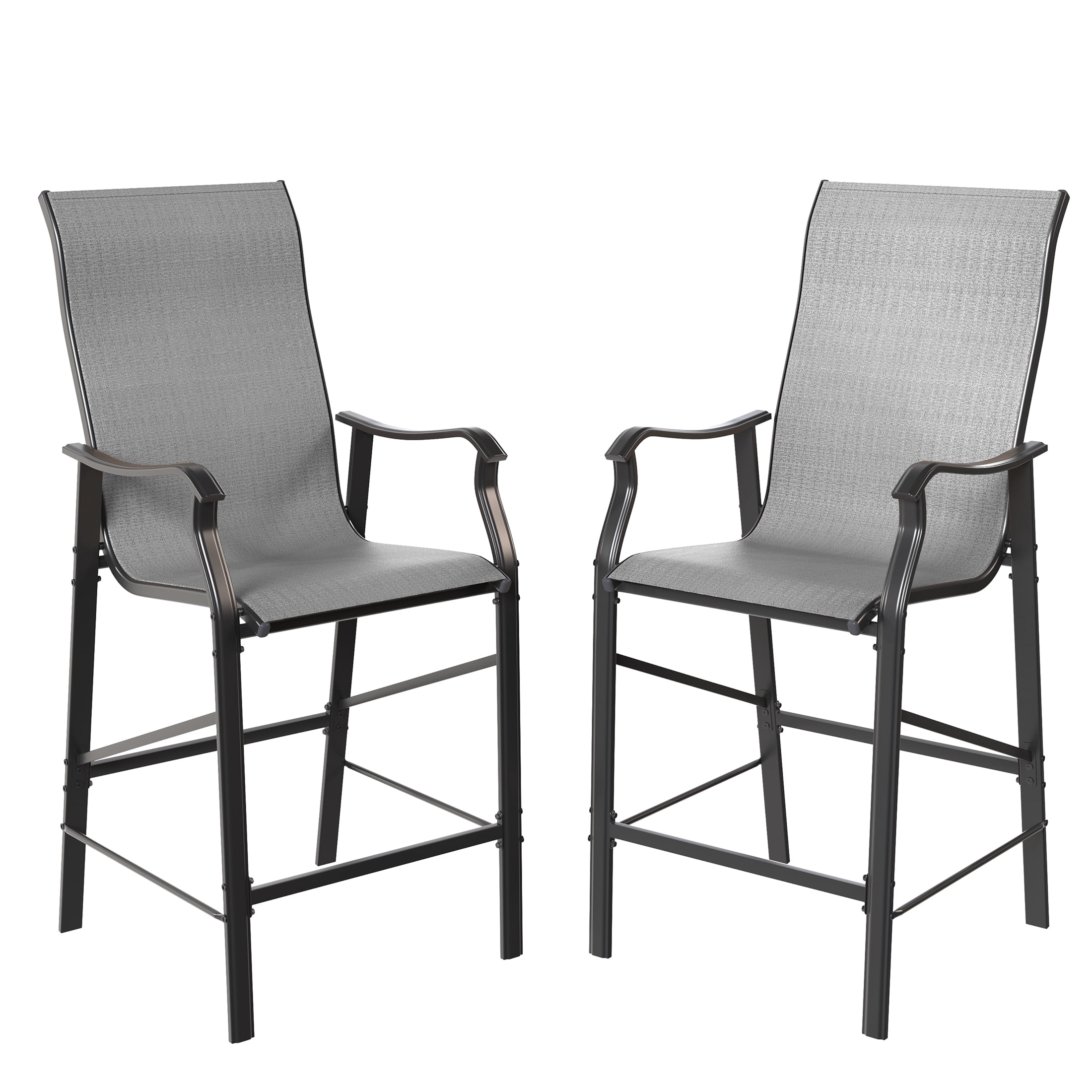 Poteban Patio Bar Stools Chair of 2, Outdoor Bar H