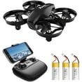 thumbnail image 1 of Potensic A20W Mini Drone with Camera for Kids and Beginners, 720P RC FPV Drone, Easy to Fly Portable Quadcopter with Altitude Hold, Headless Mode, Route Setting, Gravity Sensor, 3 Batteries, 1 of 8