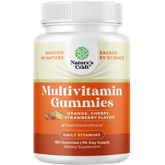 Nature’s Craft Daily Adult Multivitamin Gummies for Energy and Immune Support, 180 Count
