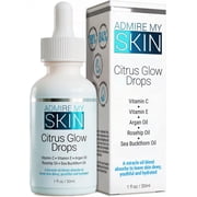Admire My Skin Vitamin C Gua Sha Oil for Face - Organic Facial Oil for Glowing Skin with + Argan & Rosehip Oils - For a Dewy, Youthful Glow 1oz