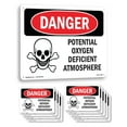 thumbnail image 1 of Potential Oxygen Deficient Atmosphere OSHA Danger Rigid Plastic Sign 10 Inch x 7 Inch - 10 Pack, 1 of 8