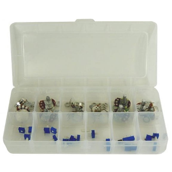 Potentiometer Assortment Kit with Storage Case - Includes 23 Trimmers and Pots