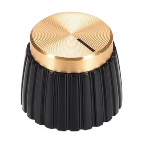 Potentiometer Knob Amplifier Replacement Knob Black with Gold Cap Volume Control Knob