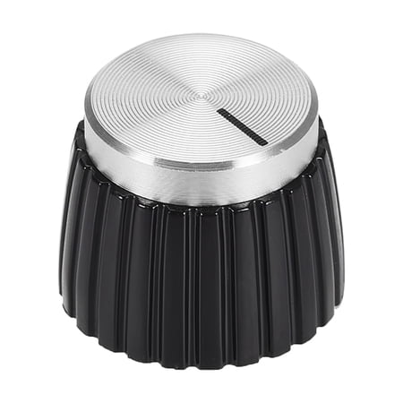 Potentiometer Knob Amplifier Replacement Knob Black with Silver Tone Cap Volume Control Knob