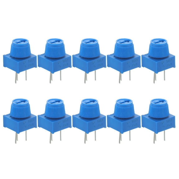 FRCOLOR Potentiometer Resistor Potentiometer Assortment 3 Pin High Resistor with 10K Trimmer Potentiometer ( 10pcs ),0.67"X0.39"X0.39"