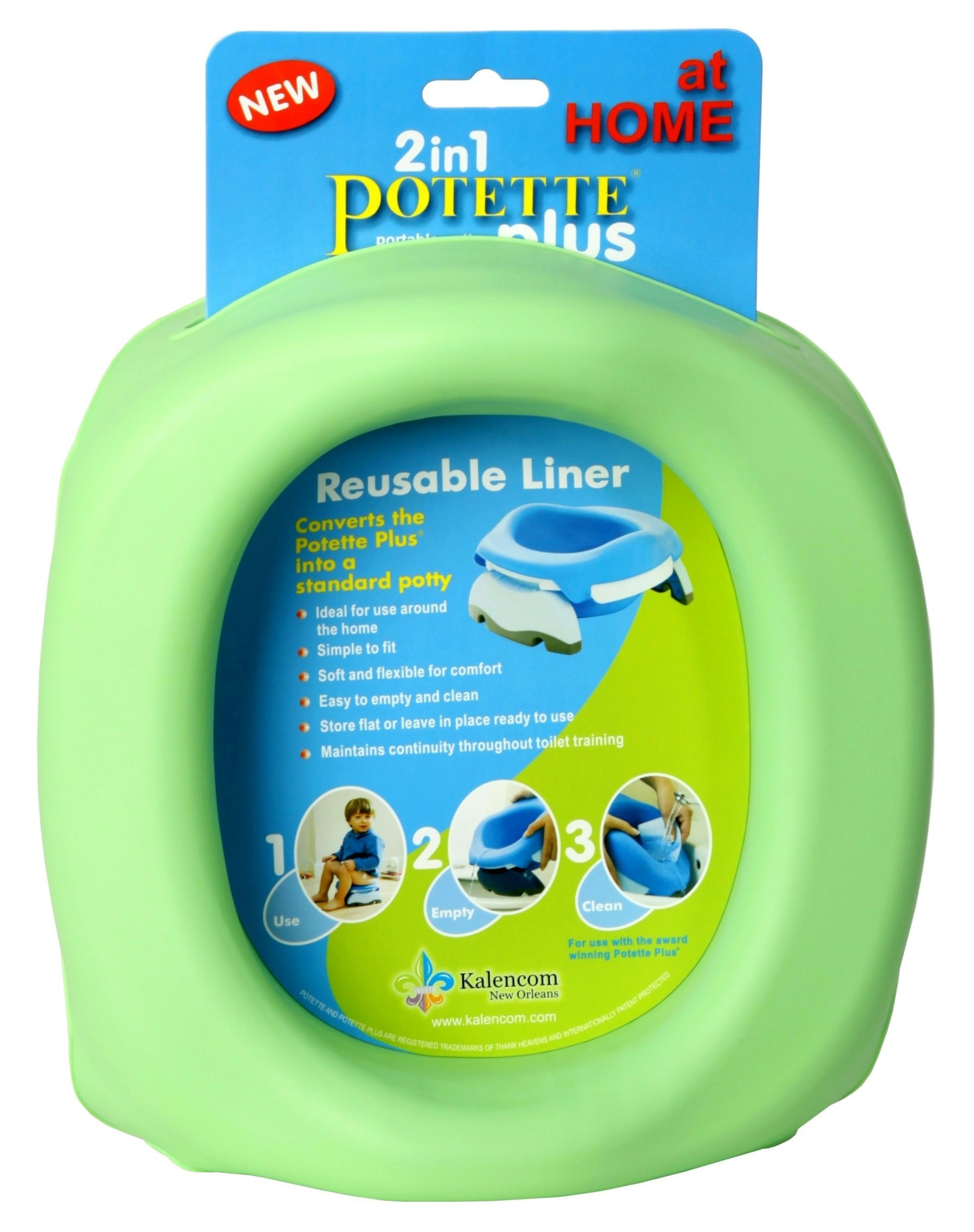 Potette Plus at Home Reusable Liners Green