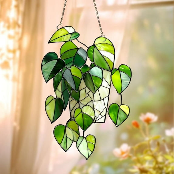 Pothos Plant Suncatcher: Acrylic Window Decor