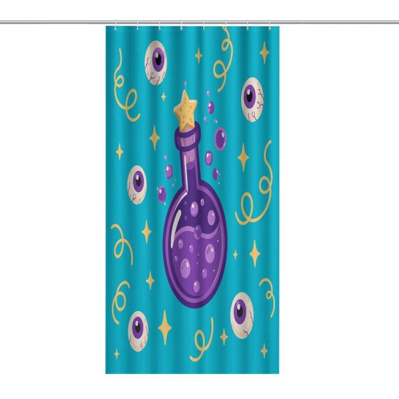 Potion Bottle Eyeball Magic Print Shower Curtain,Cloth Fabric Waterproof Polyester Bathroom Home Decor Set with Hooks