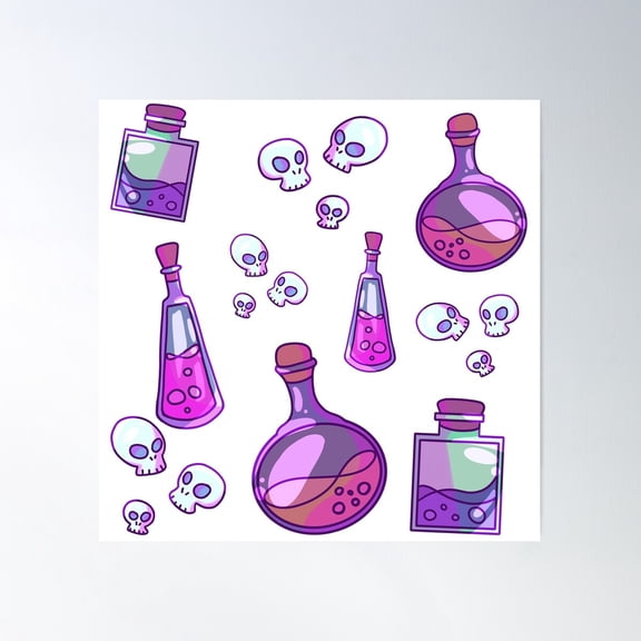 Potion Bottles Poster Wall Art, Modern Wall Decor For Living Room Bedroom, 30x30 UNFRAMED