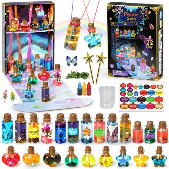 Potion Kits for Kids, Kids Potion Making Kit for 6 7 8 9 10 Year Old Girls, 22 Bottles Craft Kits Toys for Girls, Christmas Decorations Birthday Gifts for Age 6 7 8 9 10+ Year Old Girls