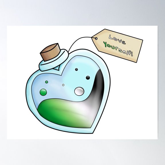 Potion Of Love Yourself (Aromantic) Poster Wall Art, Modern Wall Decor For Living Room Bedroom, 12x18 UNFRAMED