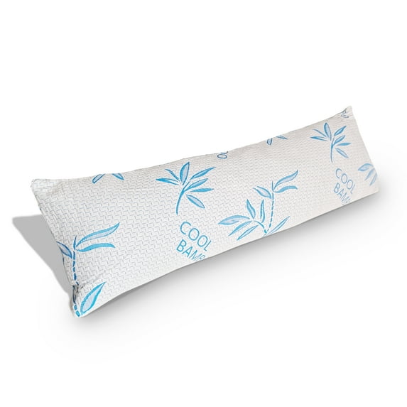 Potomac Home Goods Bamboo Full Body Pillow - Pregnancy Pillow - Soft Long Bed Pillow With Washable Cover -Fully Adjustable with Inner Zipper, White
