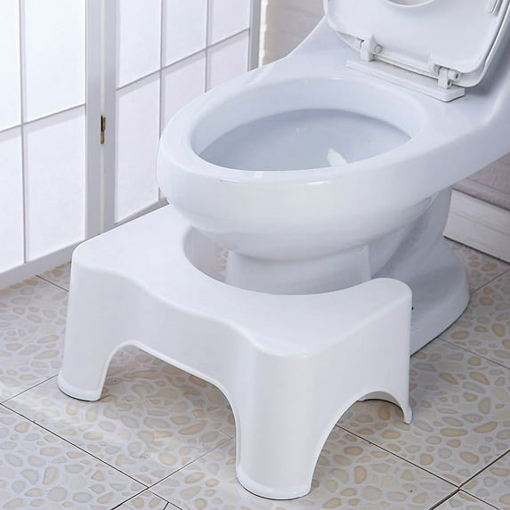Potomac Home Goods Original Toilet Stool For Natural Squat Body Standard White 8 Inch(2 pack)