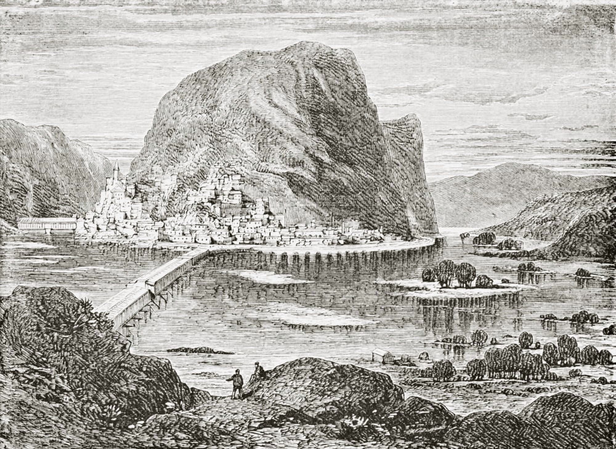 Potomac And Shenandoah At Harpers Ferry West Virginia America From The Gallery Of Geography Published London Circa 1872 Canvas Art - Ken Welsh Design Pics (34 x 24)