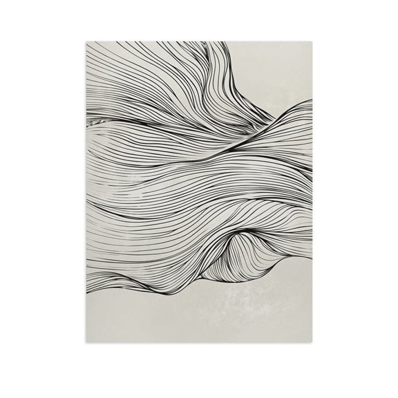 Potopok Black Beige Abstract Canvas Wall Art, Modern Minimalist Print for Living Room Office, 12x16in