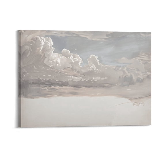 Potopok Canvas Wall Art Vintage Decor, Classical Cloud Study Framed Wall Decorations for Living Room Canvas Pictures Art 16x12 Inch