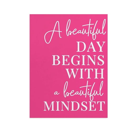 Potopok Pink Positive Quote Canvas Decorative Art With canvas, Motivational Words Print, Bright Aesthetic Bedroom Office Wall Decor,12x16 inch