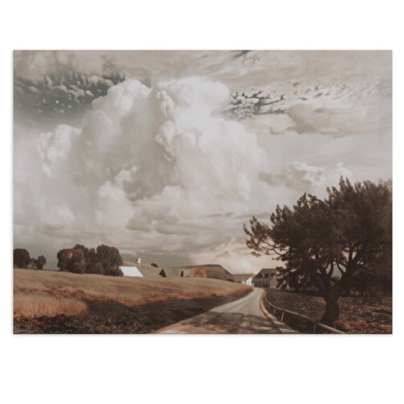 Potopok Vintage European Landscape Rustic Farmhouse Canvas Wall Art, Country Decor for Bathroom Bedroom Living Room, 16x12 Inch