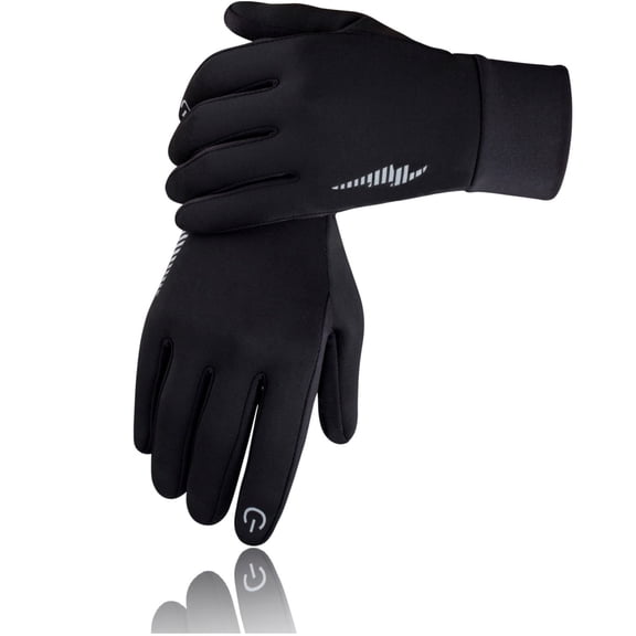Pototlls Winter Gloves for Men Women, Black Touch Screen Thermal Warm