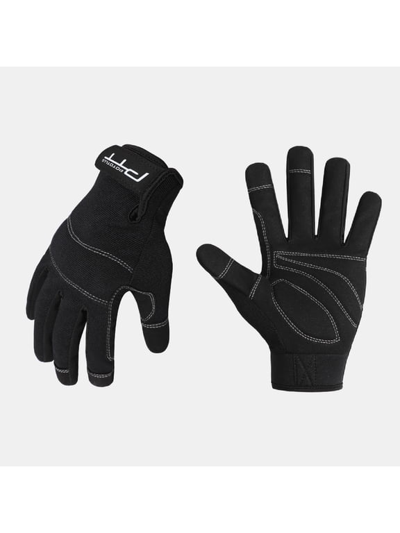 Work Gloves for Men Women, Black Touch Screen Breathable Knit