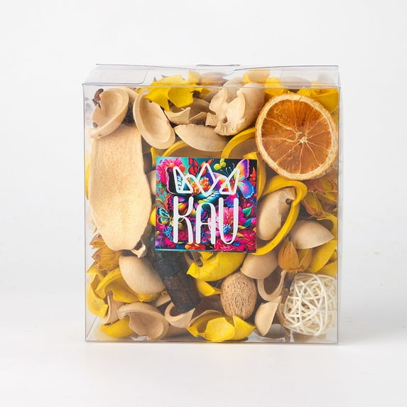 Potpourri Dry Flower Petal Scented Mix for All Seasons and Holidays, Clear Box 14oz Mix - Home Fragrance Aroma Filler for Bowls, Dishes and Vases, Home Décor Dried Petals and Oil (Yelling Yellow)