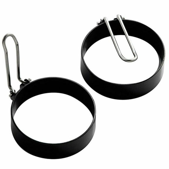 Potrochi Non-stick Stainless Steel Pancake Ring Omelet Ring, Round Crumpet Ring Mold Shaper for English Muffins Pancake Cooking Griddle - Portable Grill Accessories for Camping