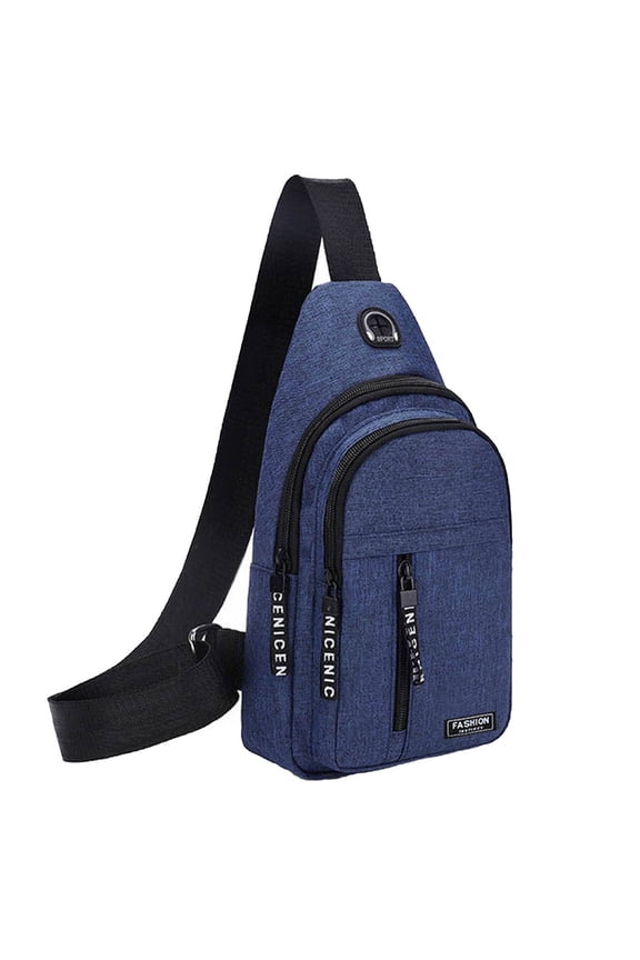 Sling Bags Men Shoulder Backpack Small Cross Body Chest Sling Backpack ,Multipurpose Strap Bag - Crossbody Backpack With Headphone Hole Hiking Backpack Shoulder Bag For Men & Women